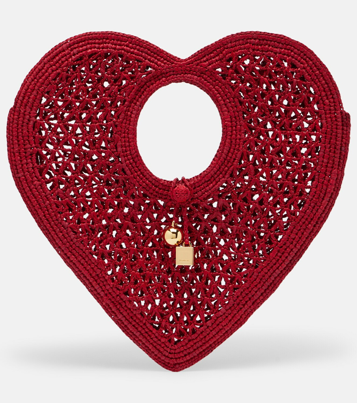 Jacquemus Spiaggia Cœur Small raffia top-handle bag