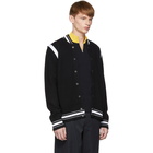 Givenchy Black and White Teddy 4G Varsity Bomber Jacket