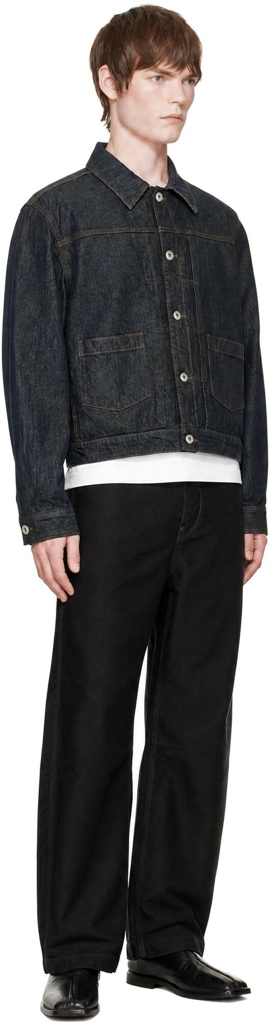COOR Navy Type 2 Dirty Washed Denim Trucker Jacket