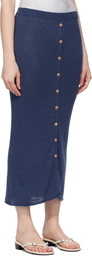 Baserange Blue Drip Midi Skirt