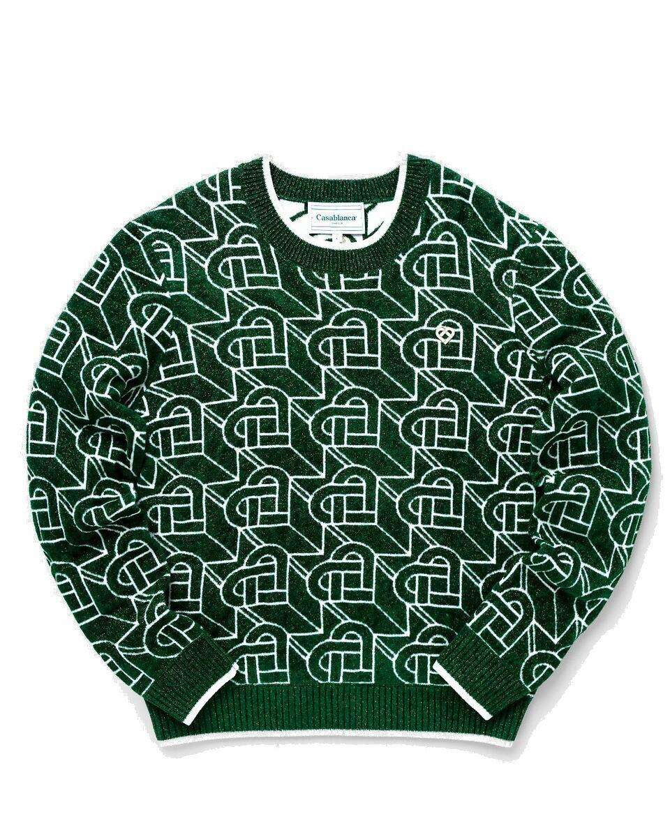 Casablanca Green Heart Monogram Sweater