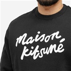 Maison Kitsuné Men's Handwriting Comfort Crew Sweat in Black/White