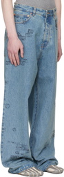 VETEMENTS Blue Passport Stamps Jeans