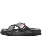 Thom Browne Men's Leather Sandal in Black