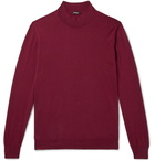 Kiton - Cashmere and Silk-Blend Mock Neck Sweater - Burgundy