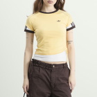 Adidas Women's Layered Cali T-Shirt in Orange Tint/Off White