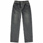 orSlow Men's 105 90S Stone Wash Standard Jean in Black Denim Stone