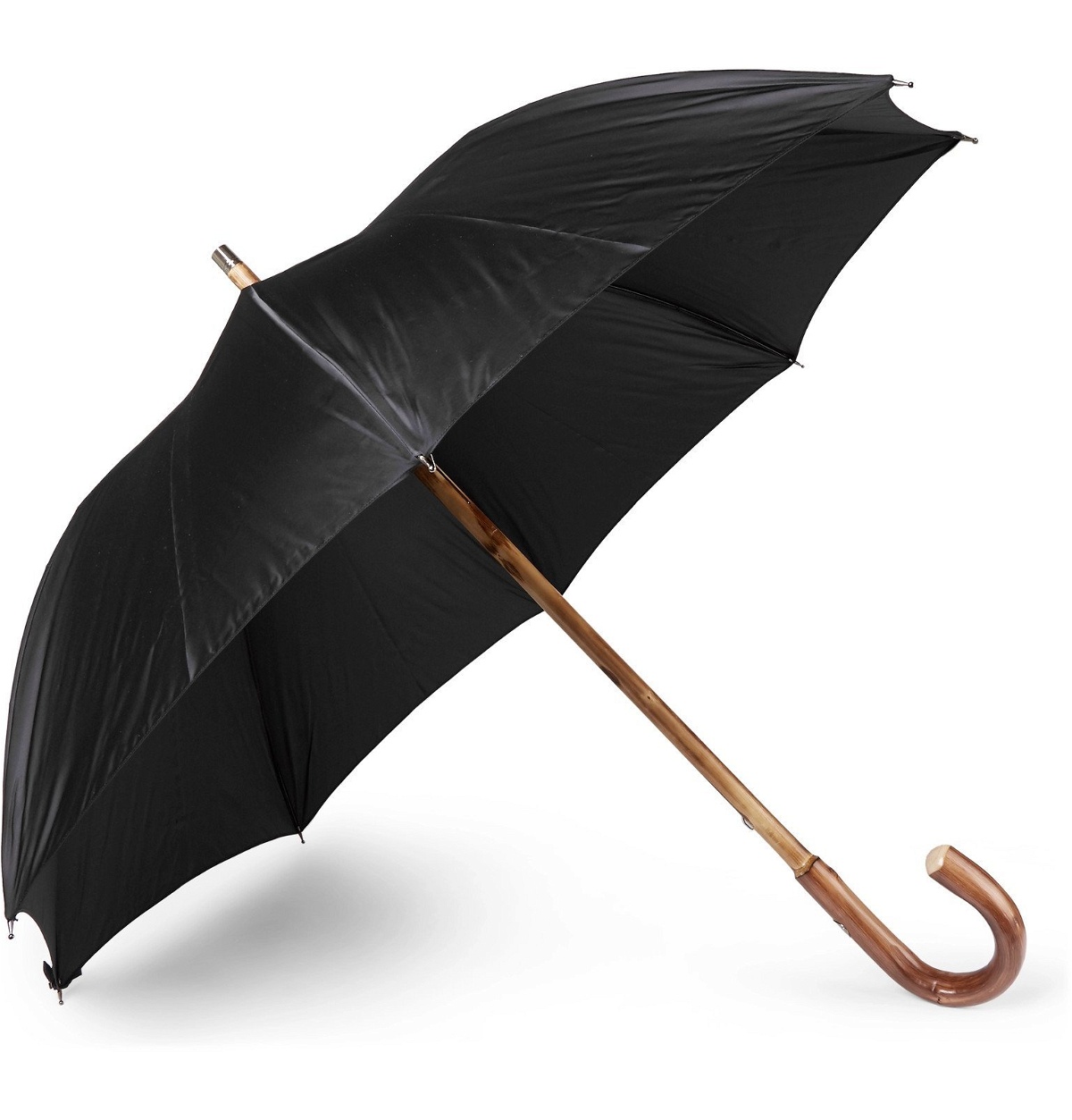 Photo: Francesco Maglia - Lord Chestnut Wood-Handle Striped Umbrella - Black