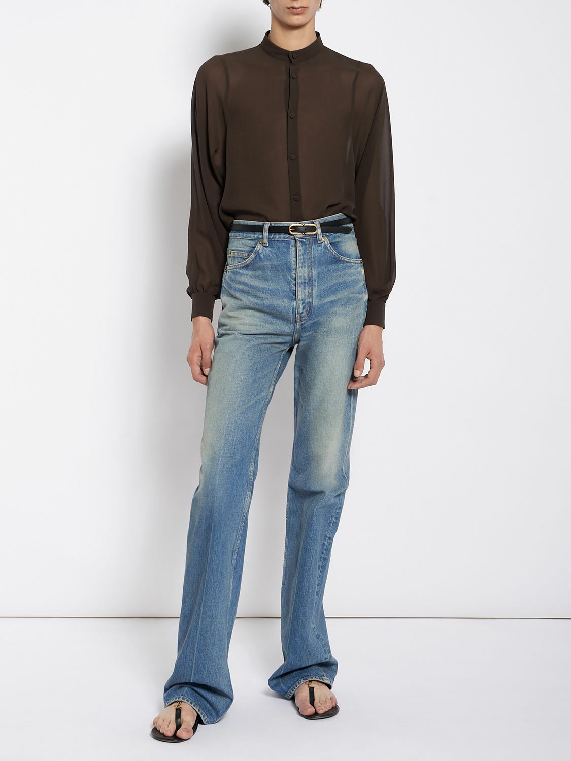 SAINT LAURENT - 70's Flared Cotton Jeans Saint Laurent