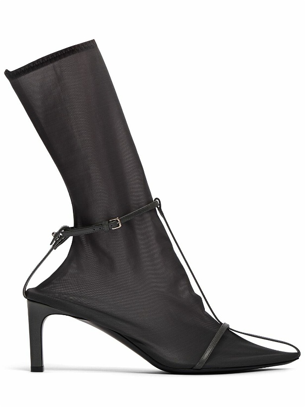 Photo: JIL SANDER 65mm Mesh & Leather Ankle Boots