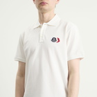 Moncler Men's Tripe Crest Polo Shirt in White