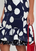 Jacquemus La Jupe Cabana Polka dot Fringed Cotton Knee-length Skirt Navy