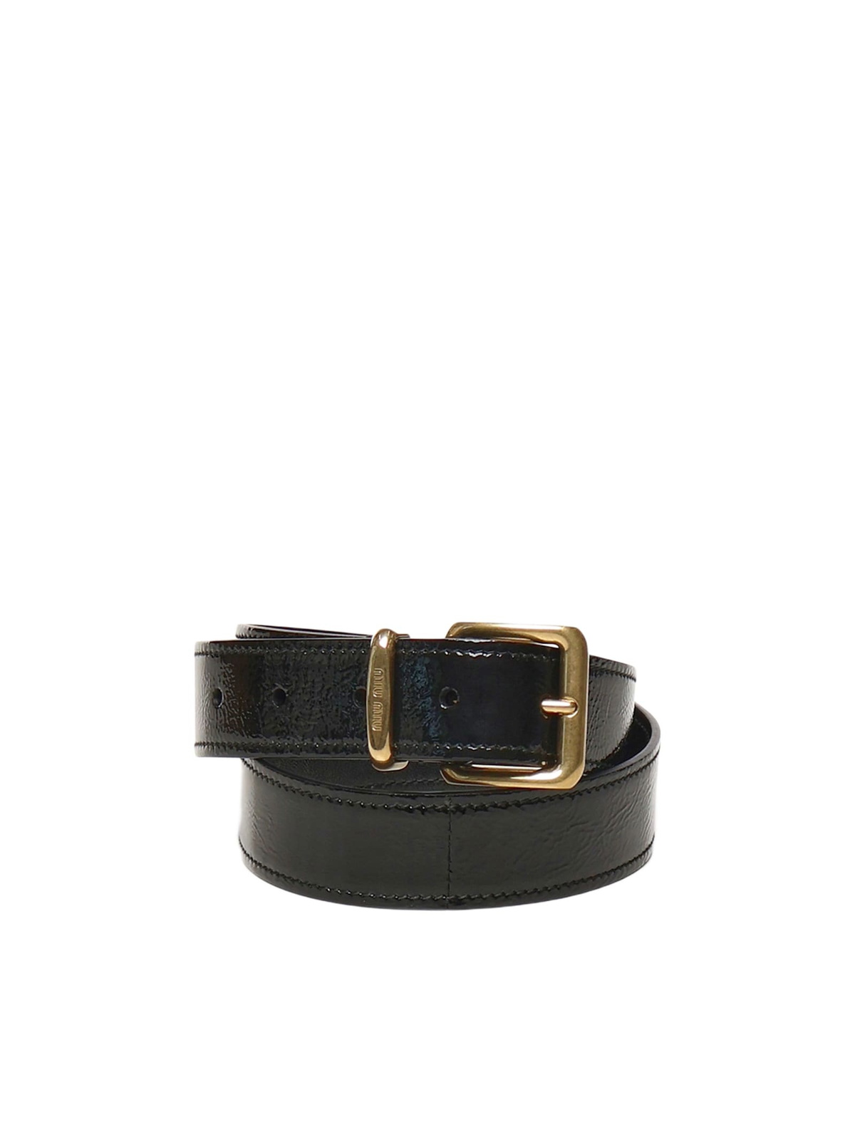 Miu Miu Black Leather Logo Belt Miu Miu