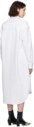 KHAITE White Seffi Denim Midi Dress