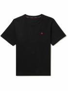 Marine Serre - Logo-Embroidered Organic Cotton-Jersey T-Shirt - Black