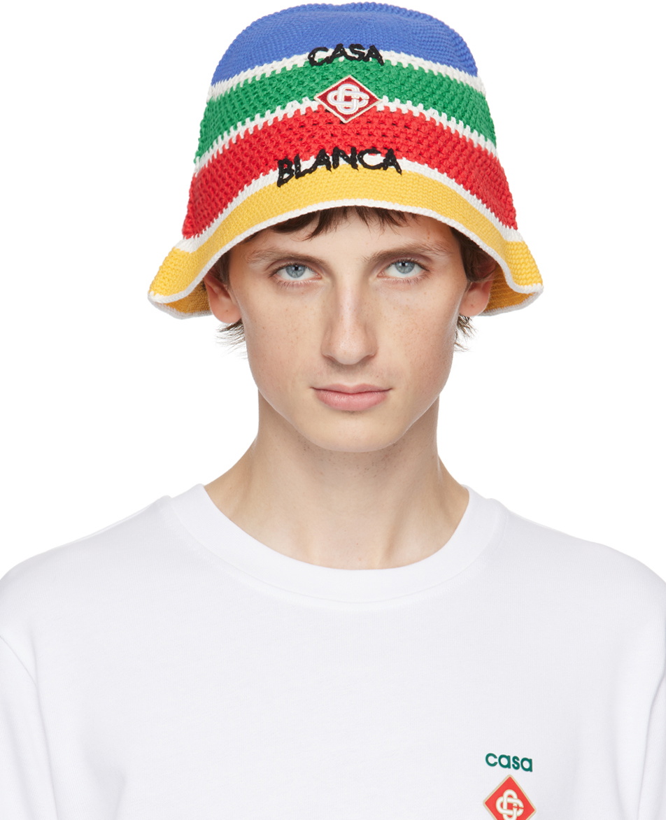 Casablanca Multicolor Crochet Bucket Hat Casablanca