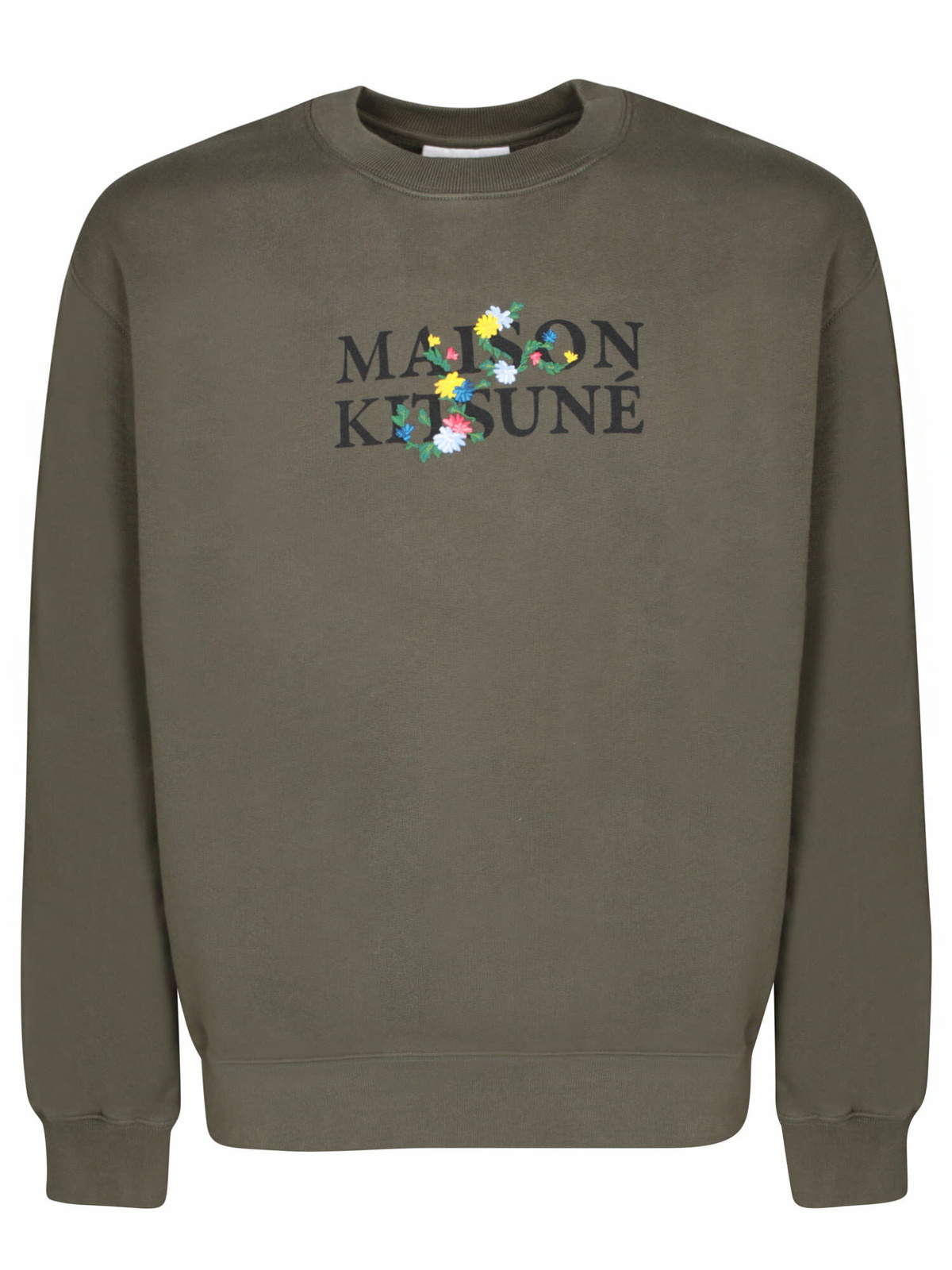 【送料&関税込】Maison KitsunAC Flowers Military Green Sweat Maison Kitsuné Flowers Military Green Sweatshirt Maison Kitsune