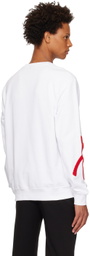 Hugo White Embroidered Sweatshirt