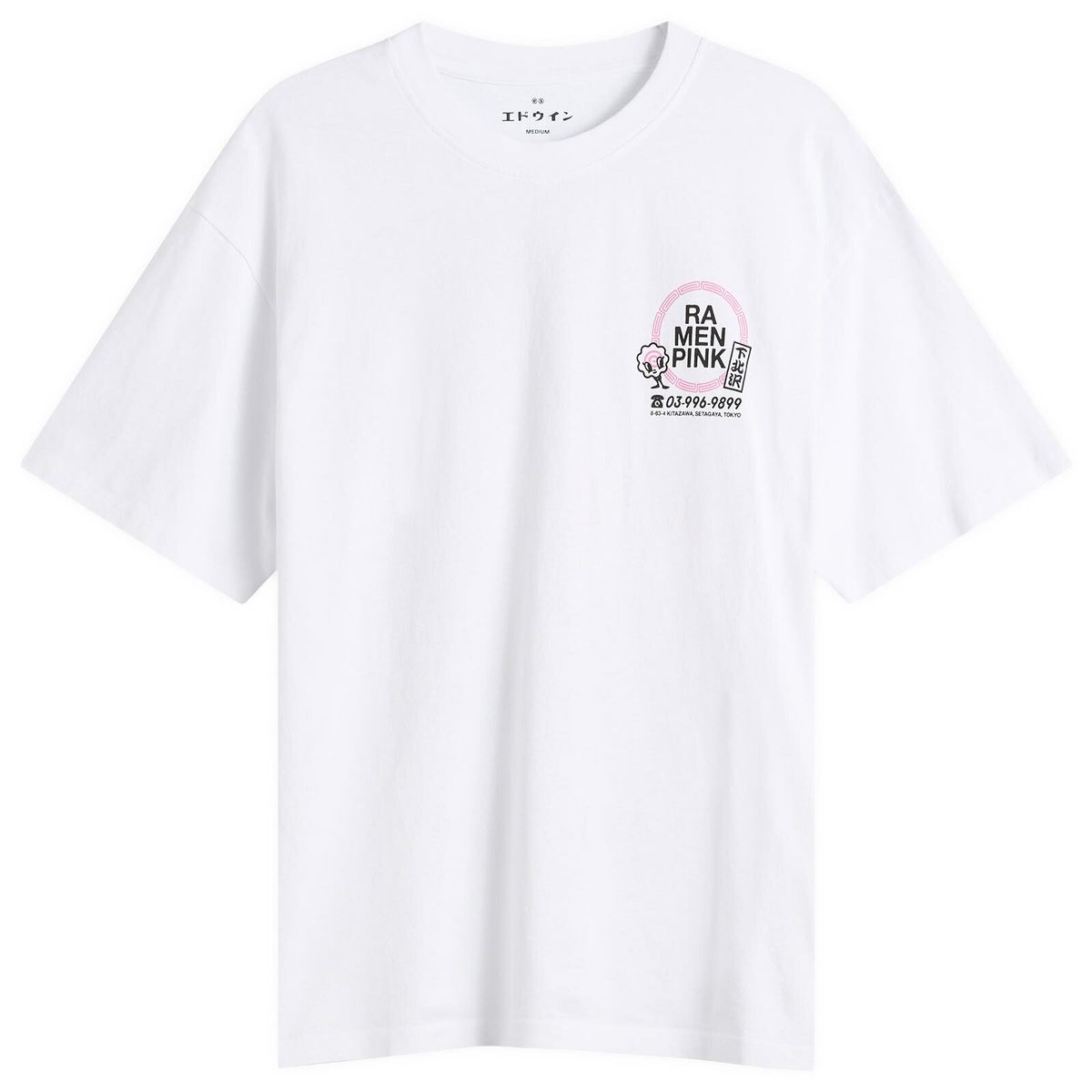 Edwin Men's Ramen Pink TS in White