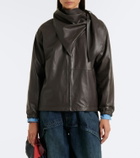 Loewe Scarf-detail leather jacket