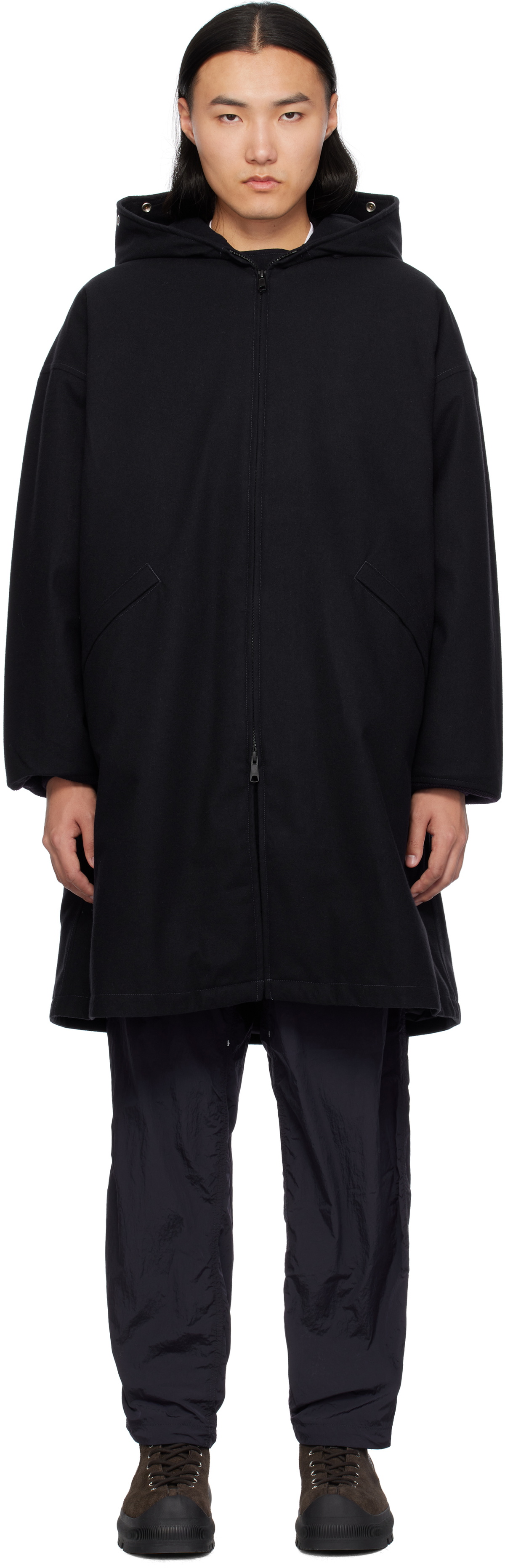 nanamica Navy Wool GORE-TEX Cadet Down Coat Nanamica