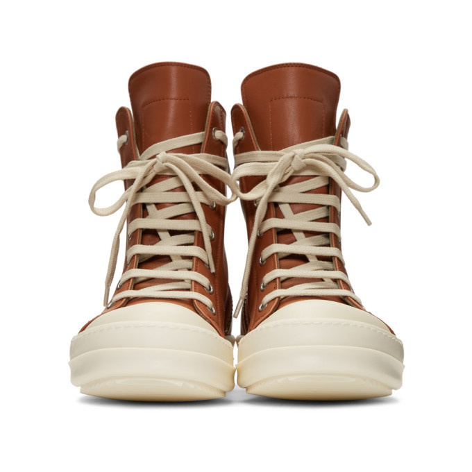 Rick Owens Men's High-Top Leather Sneakers