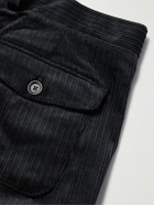 Oliver Spencer - Morton Straight-Leg Pleated Cotton-Corduroy Trousers - Black