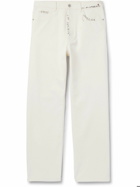 Marni - Straight-Leg Logo-Embroidered Cotton-Drill Trousers - White