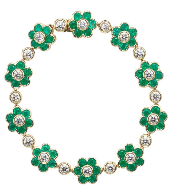 Photo: Anita Ko Flora 18kt yellow gold bracelet with emeralds and diamonds