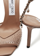 Jimmy Choo Saeda 100 Crystal-embellished Leather Sandals Pink