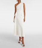 Roland Mouret One-shoulder cotton poplin midi dress