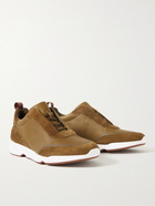 Loro Piana - Modular Walk Leather and Suede Sneakers - Green