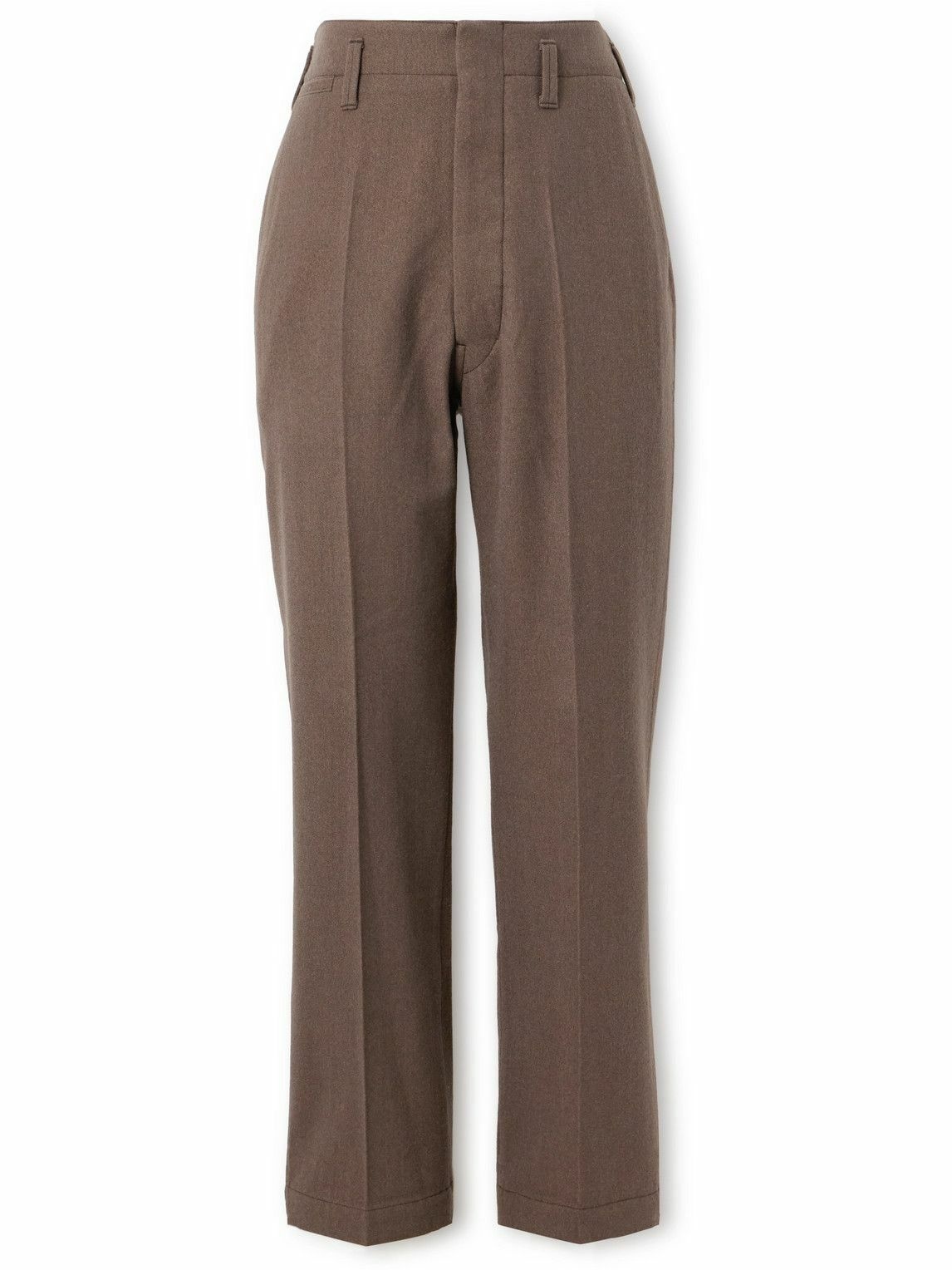 Lemaire - Straight-Leg Pleated Wool and Cotton-Blend Twill Chinos ...