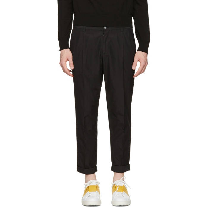 Photo: Dolce and Gabbana Black Pleated Trousers