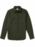 Hartford - Percey Recycled Wool-Blend Flannel Overshirt - Green