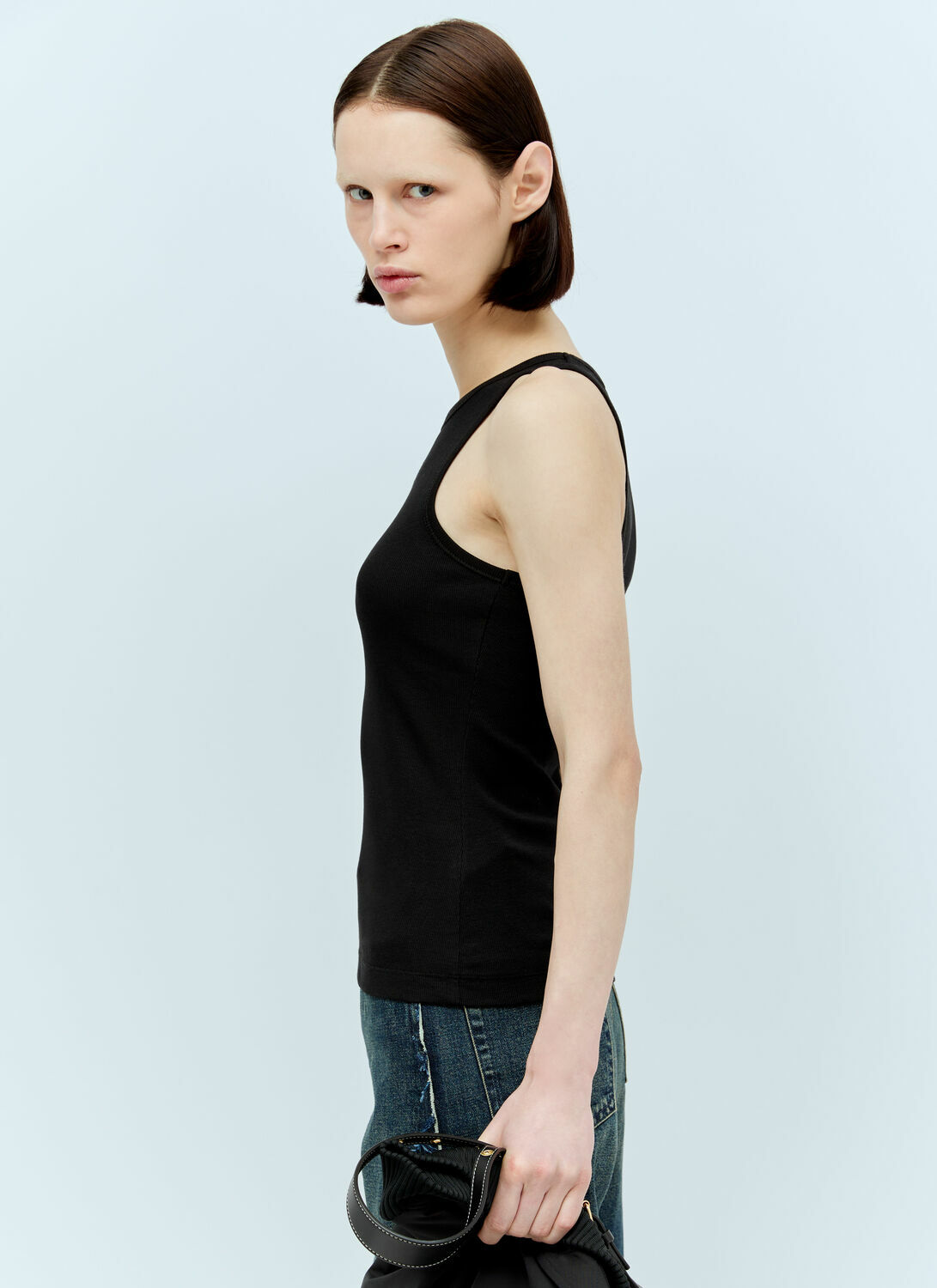 GANNI Soft Cotton Rib Tank Top