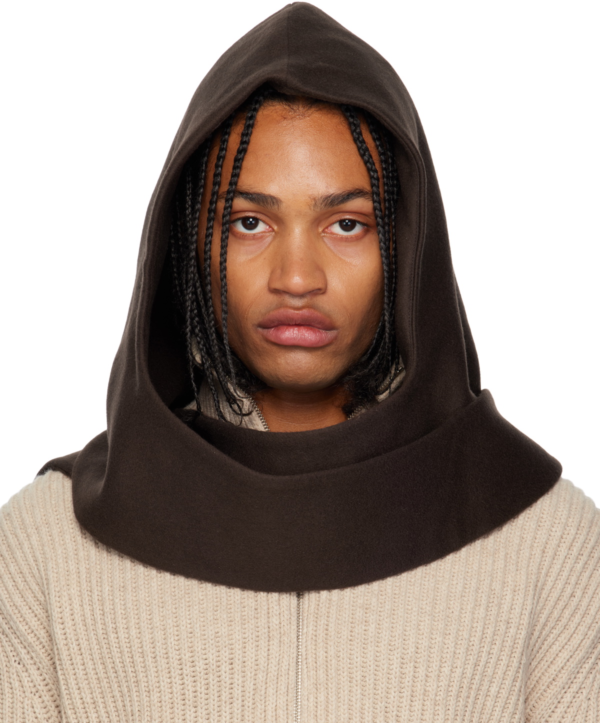 colbo Brown Head Wrap Hooded Scarf colbo — free download