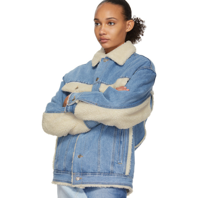 half sherpa half denim jacket