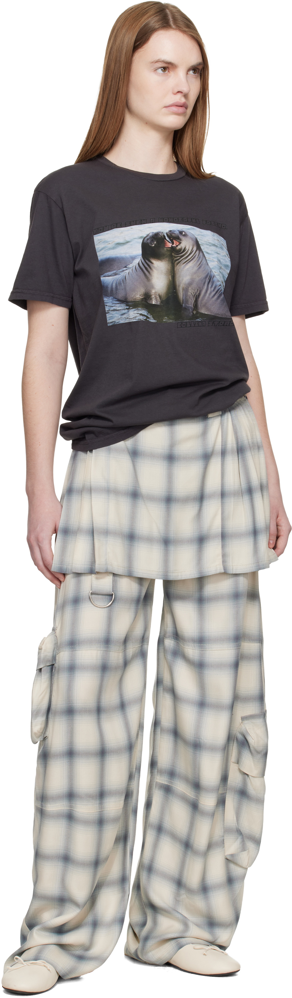 Collina Strada Off White Lawn Skirt Cargo Pants