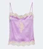 Dôen Avelaine lace-trimmed silk satin camisole