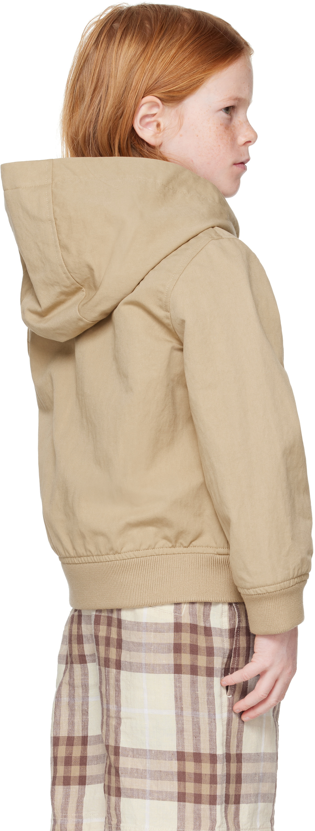 Burberry Kids Beige Check Label Jacket Burberry