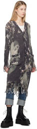 R13 Black Distressed Long Cardigan