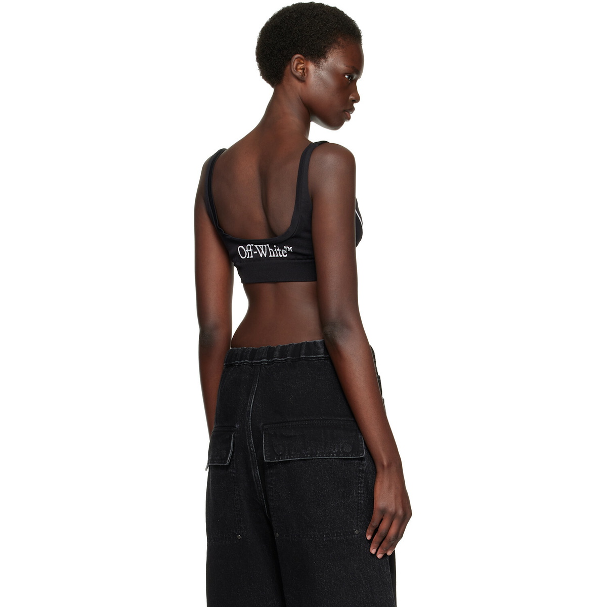 Off-White Black 'Off' Stamp Seamless Sport Bra