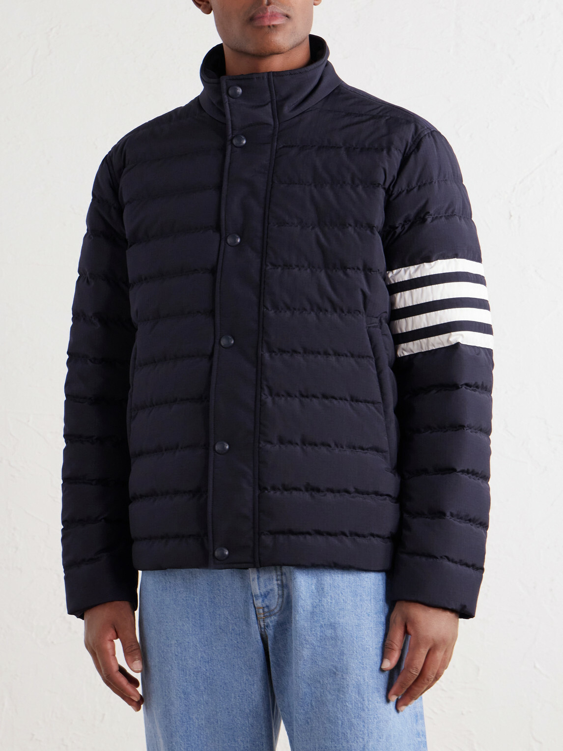 Thom Browne - Striped Quilted Ripstop Down Jacket - Blue