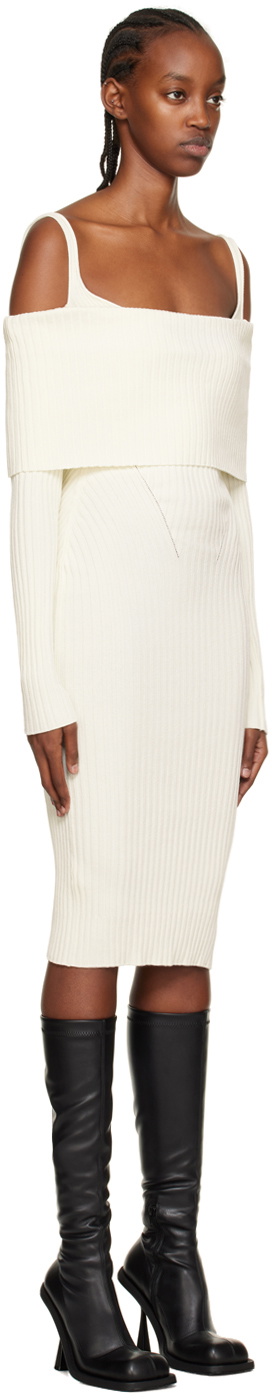 ANDREĀDAMO Off-White Long Sleeve Midi Dress