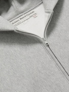 Abc. 123. - Webbing-Trimmed Logo-Embroidered Cotton-Blend Jersey Zip-Up Hoodie - Gray