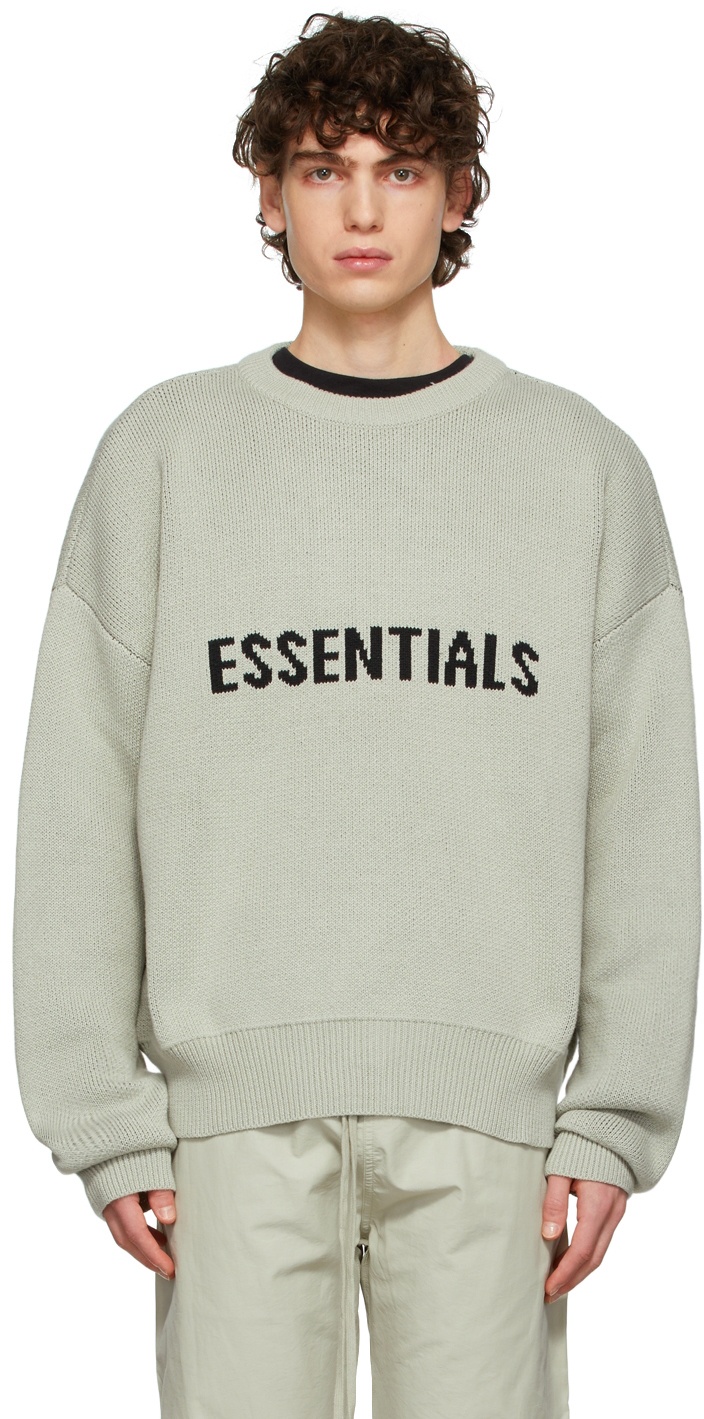 Photo: Essentials SSENSE Exclusive Green Knit Pullover Sweater