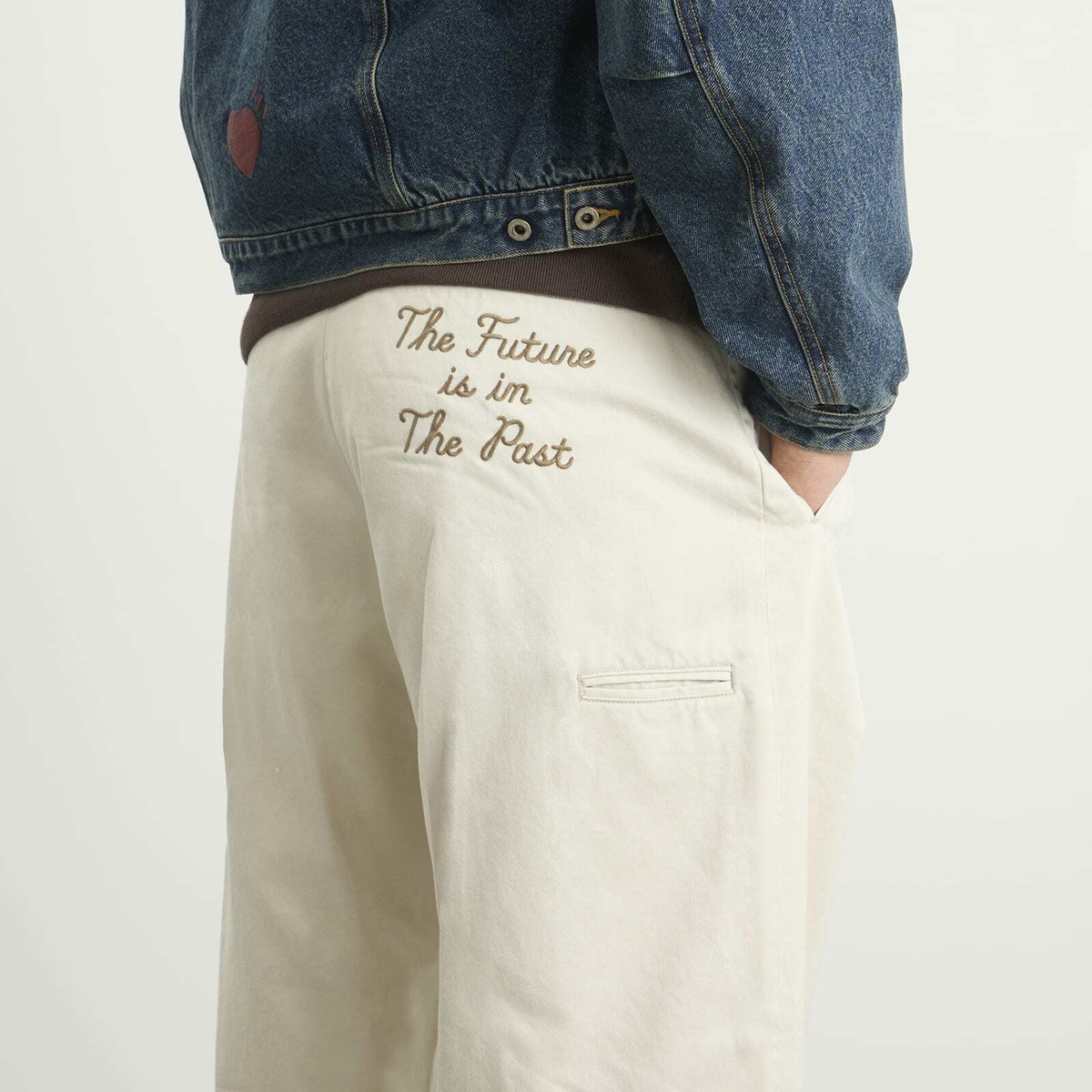 Human Made Men's Double Pleated Wide Chino Pants in White