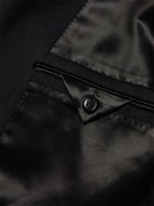 Ermenegildo Zegna - Leather-Trimmed Wool and Cashmere-Blend Coat - Black