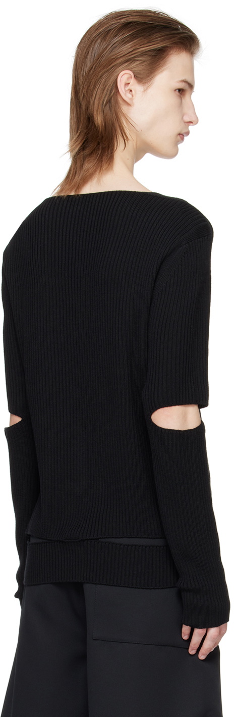 T/SEHNE Black Ribbed Sweater
